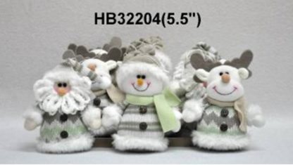 32204 4 Санты,4снеговика,4лося в дерев. коробе (отдел мягкая игрушка)