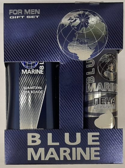 Подарочный мужской набор 072 Blue Marine (шампунь 250мл и пена для бритья 200мл)