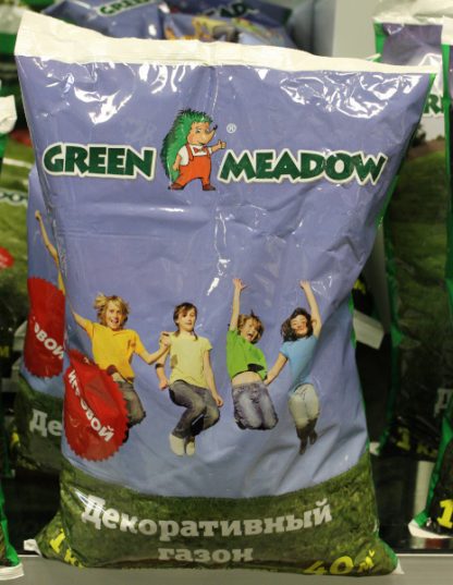 Декоративный газон Игровой Green Meadow 1кг для создания газонов на детских площадках и в местах массового отдыха (семена газонной травы)