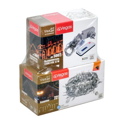 Электрогирлянда-конструктор "Бахрома" 72 холодных LED ламп 18 нитей 3*0,6м 24V