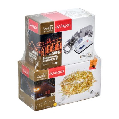 Электрогирлянда-конструктор "Бахрома" 72 теплых LED ламп 18 нитей 3*0,6м 24V 55123