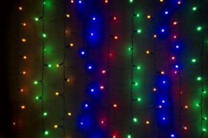 111 Световой занавес уличный "Лас-Вегас" 480 прозрачных теплых LED огней постоянного свечения (отдел елочная игрушка, подвеска на елку)