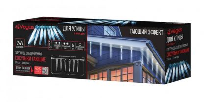 Электрогирлянда конструктор "Сосульки тающие" 2,1 м (6 шт. 30 см), 216 холодных LED ламп, блок питания приобретается отдельно, 55111