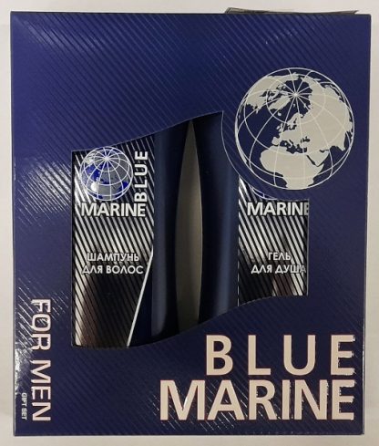 Подарочный мужской набор 071 "BLUE MARINE" (шампунь 250мл + гель-душ 250мл)