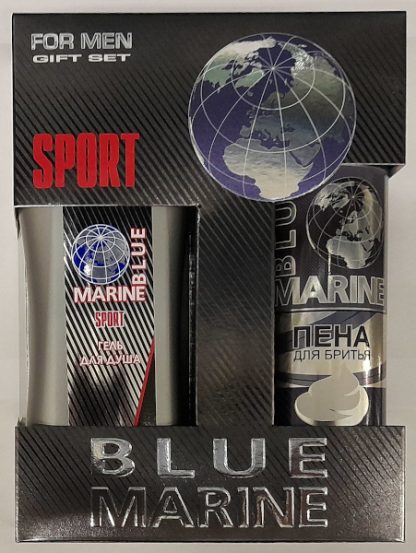 Подарочный мужской набор 083 "BLUE MARINE" SPORT (гель-душ 250мл и пена для бритья 200мл)