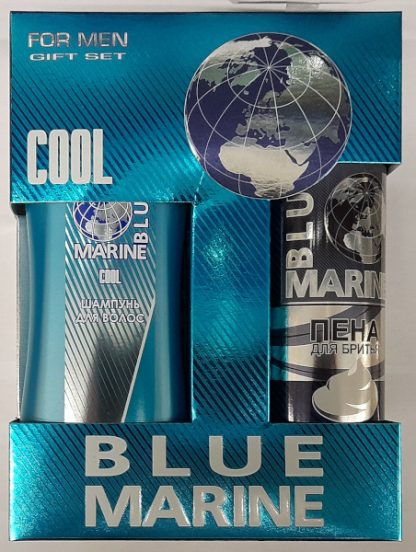 Подарочный мужской набор 092 "BLUE MARINE" COOL (шампунь 250мл и пена для бритья 200мл)