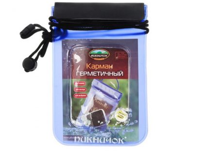 Карман герметичный Пикничок для документов или телефона 11*17см со шнурком на шею 401056