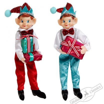 212600 Гном с подарками асс. из 2-х, 10х6х26см 126003 (отдел елочная игрушка, подвеска на елку)