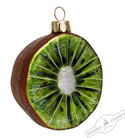 234417 Киви (стекло) 6х4х7,5см 344179 (отдел елочная игрушка, подвеска на елку)