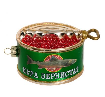 945 Икра красная (стекло) 8,5х5х11см 248070 (отдел елочная игрушка, подвеска на елку)