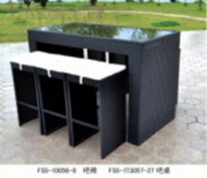 10056-8/ 1Т3057-27 Барная стойка/ 6 стульев высоких (мебель садовая, плетеная, ротанг)