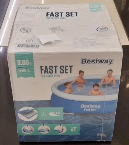 Бассейн Bestway, диаметр 3,05 м, высота 76 см, край - воздушное кольцо (мебель садовая)
