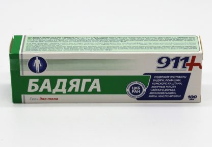 Средство от синяков и ушибов Бадяга 911, гель для тела, 100 мл, 15299